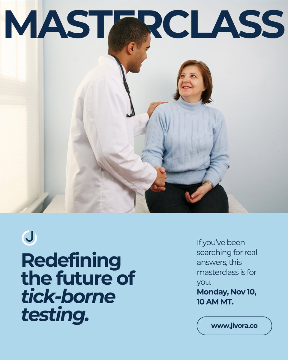 zenmenhealthUSA's tweet image. Still searching for real answers?

Join Dr. Cory Tichauer &amp;amp; #Jivora Health, in partnership with Zenmen Health, for a free live masterclass on the future of tick-borne testing &amp;amp; diagnostics.

📅 Nov 10 · 10:00 AM MT

🎟️ Save your seat → jivora.co/pages/live-mas…