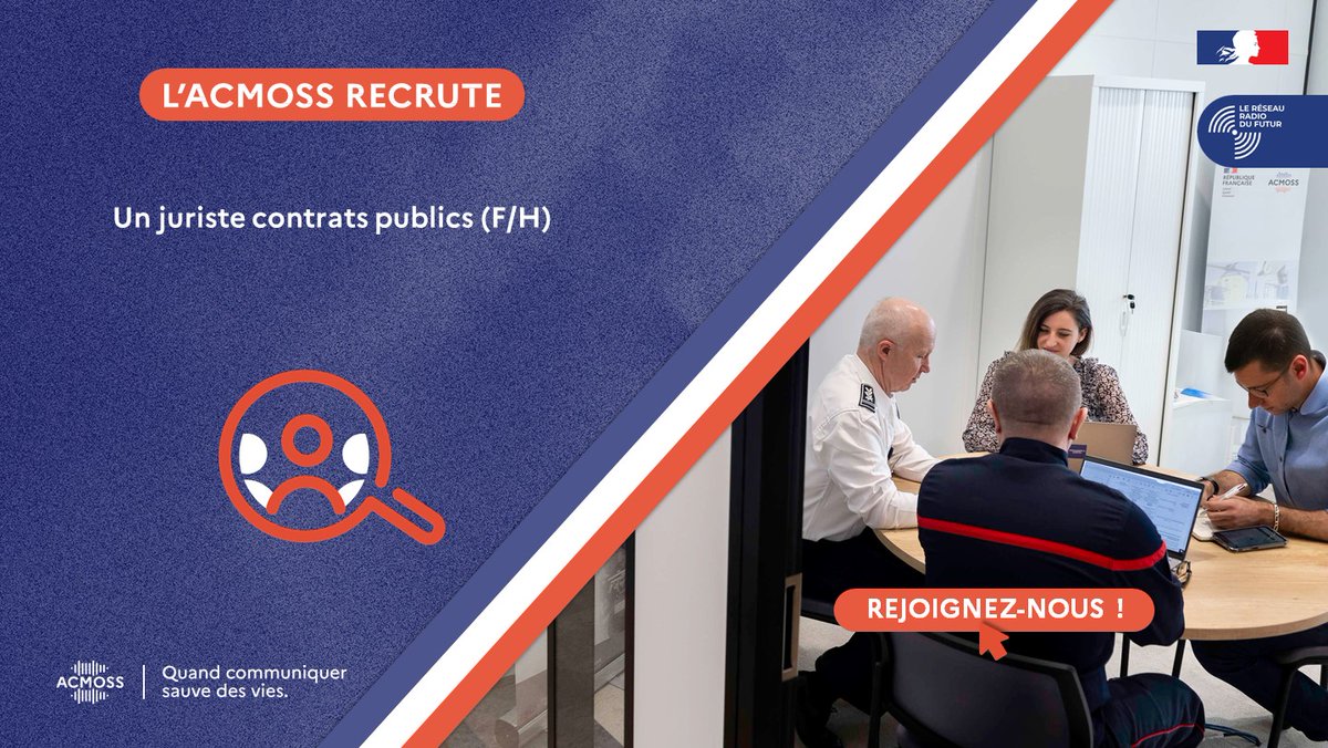 ACMOSS_FR's tweet image. [#RECRUTEMENT] 📢L’@ACMOSS_FR recrute un juriste contrats publics (F/H) pour instruire, rédiger et publier les marchés publics de l’agence.💡

Rejoignez-nous⤵️
acmoss.fr/media/b51fb91a…

#ACMOSS #RRF #emploi #RH #IciCaRecrute