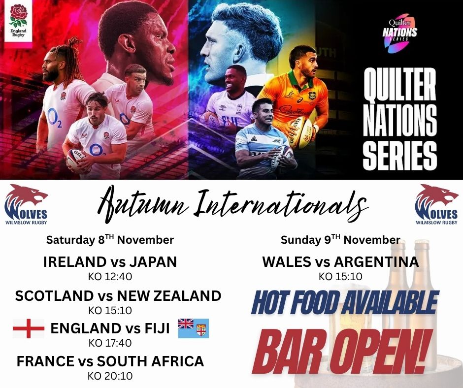 2nd XV at home vs Liverpool Medical School, so get down, back the lads, and stick around for a full day of international rugby on the big screens.

🍺 Bar open from 12:30pm
🔥 Fire on to keep you warm
🍔 Carole’s hot food available all day

#WMIMH 🏉🐺