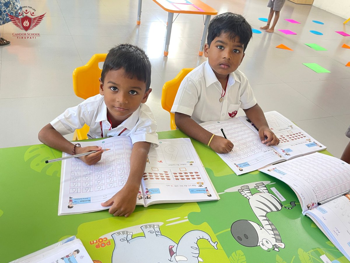 CandorPublic's tweet image. Our little learners practiced number writing with great focus and excitement, building early math skills one number at a time! 
#CandorSchoolTirupati #NumberWriting #EarlyMathSkills #LearningIsFun #CandorPrePrimary #LittleLearners #JoyfulLearning