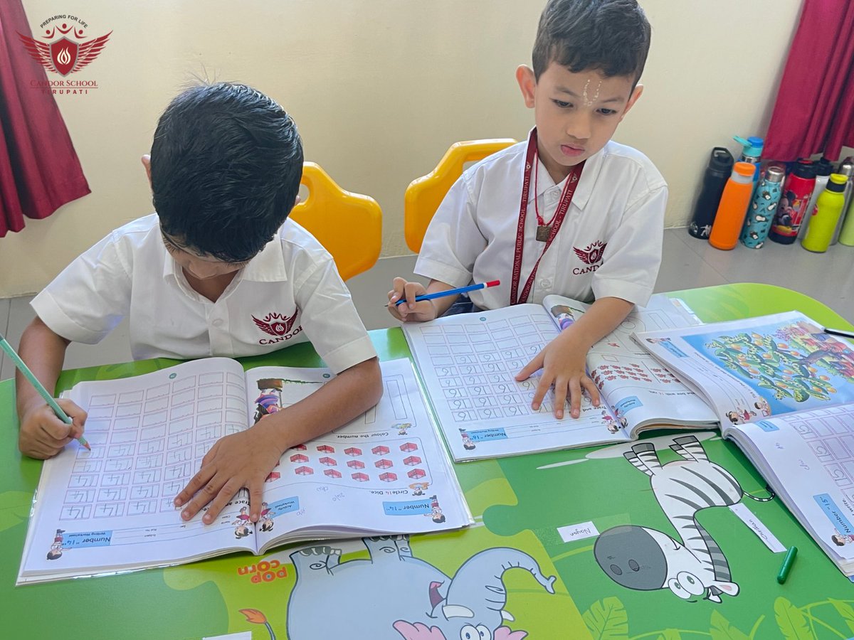 CandorPublic's tweet image. Our little learners practiced number writing with great focus and excitement, building early math skills one number at a time! 
#CandorSchoolTirupati #NumberWriting #EarlyMathSkills #LearningIsFun #CandorPrePrimary #LittleLearners #JoyfulLearning