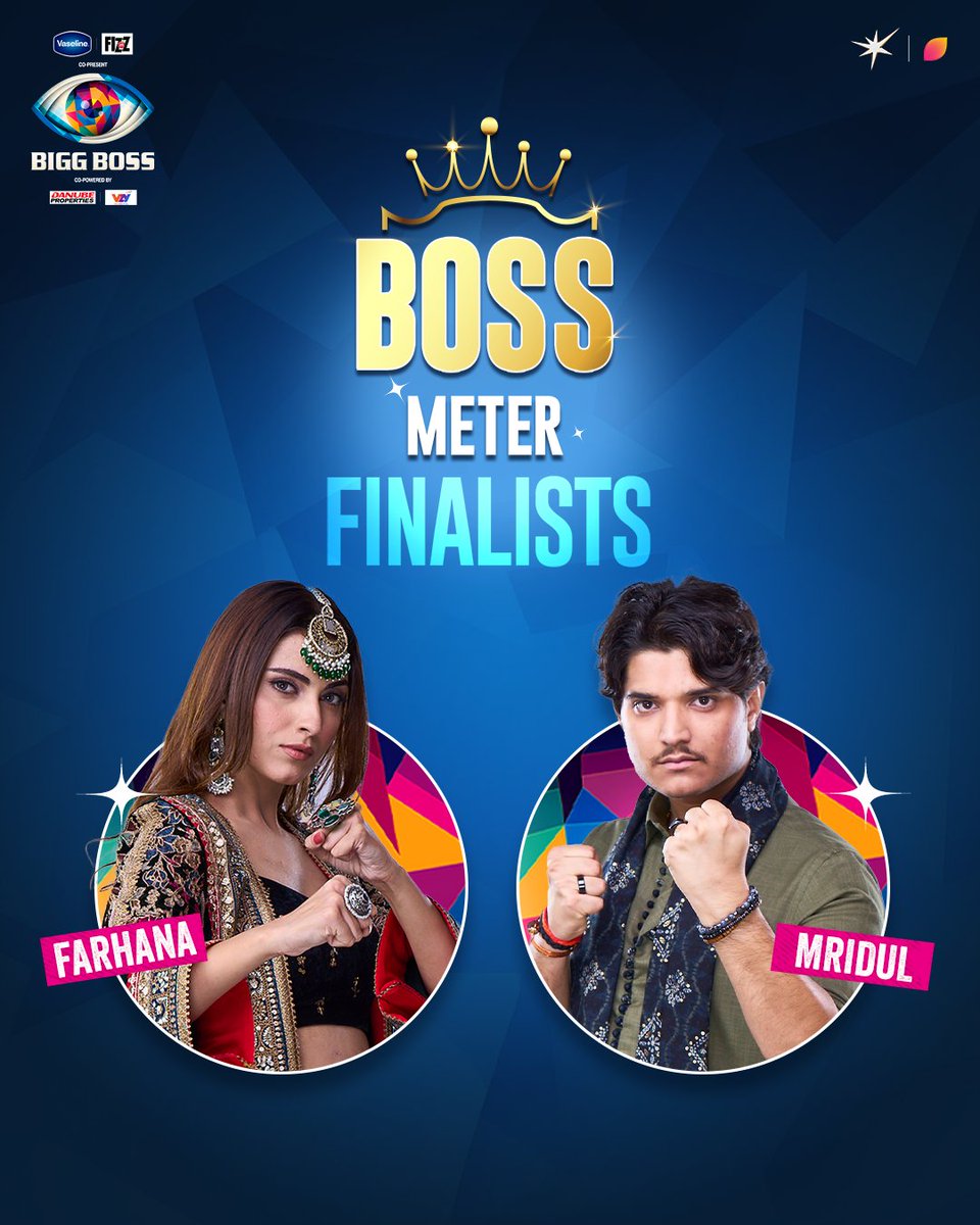Iss hafte inn dono mein se kiske sar par sajega Boss Meter ka taj? ⚡👑

#FarhanaIsTheBoss
#MridulIsTheBoss

#BossMeter #BiggBoss19 #BiggBossOnJioHotstar
#farhana <a href="/THEMRIDUL7/">The MriDul</a>