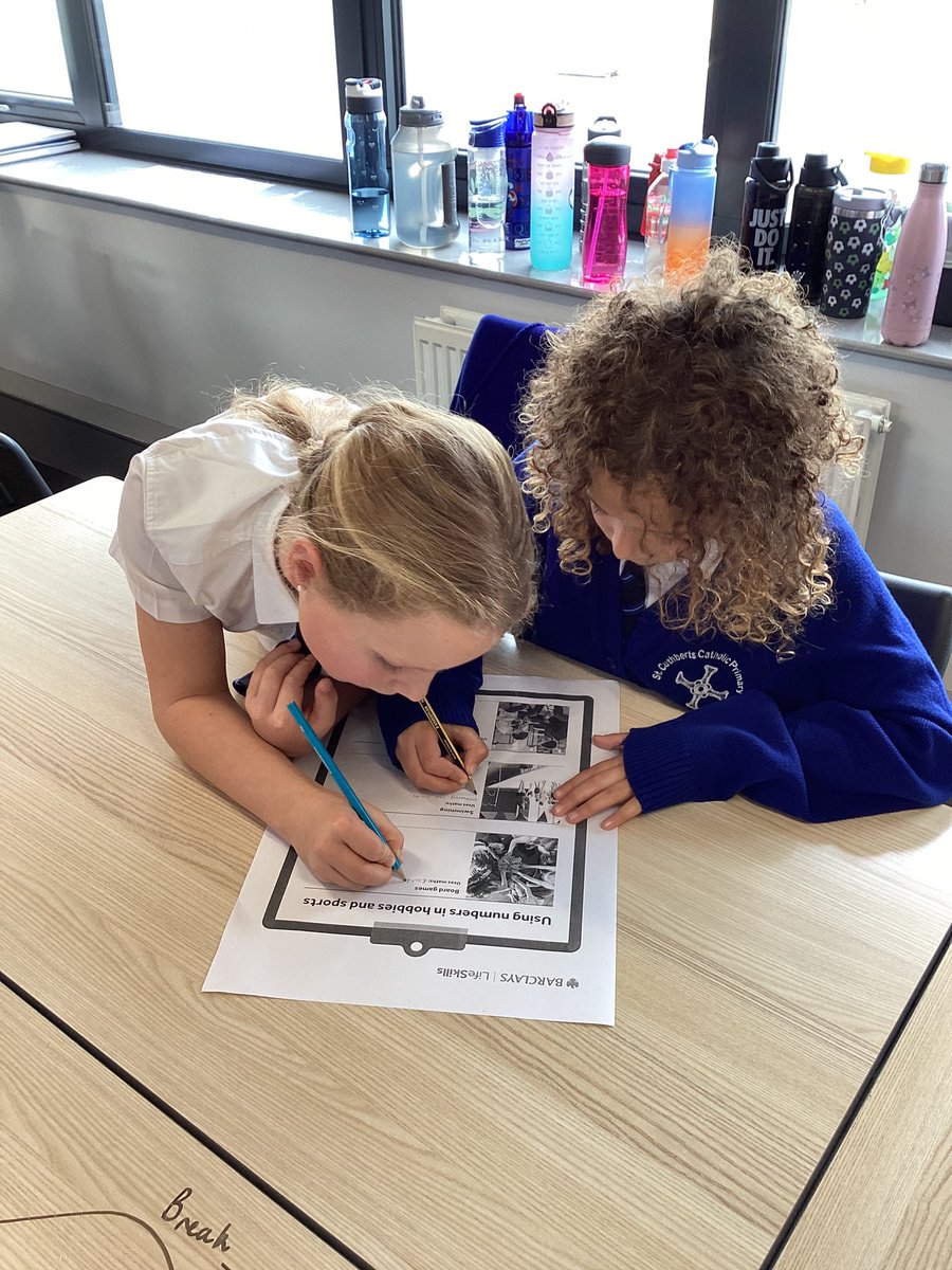 StCuthbertsPri's tweet image. Year 5 loved taking part in the Barclays Lifeskills Assembly for #NumberConfidenceWeek We explored how Maths is used in hobbies and sports, from scoring goals ⚽️ to baking 🎂 and board games 🎲 #StCuthbertsMaths