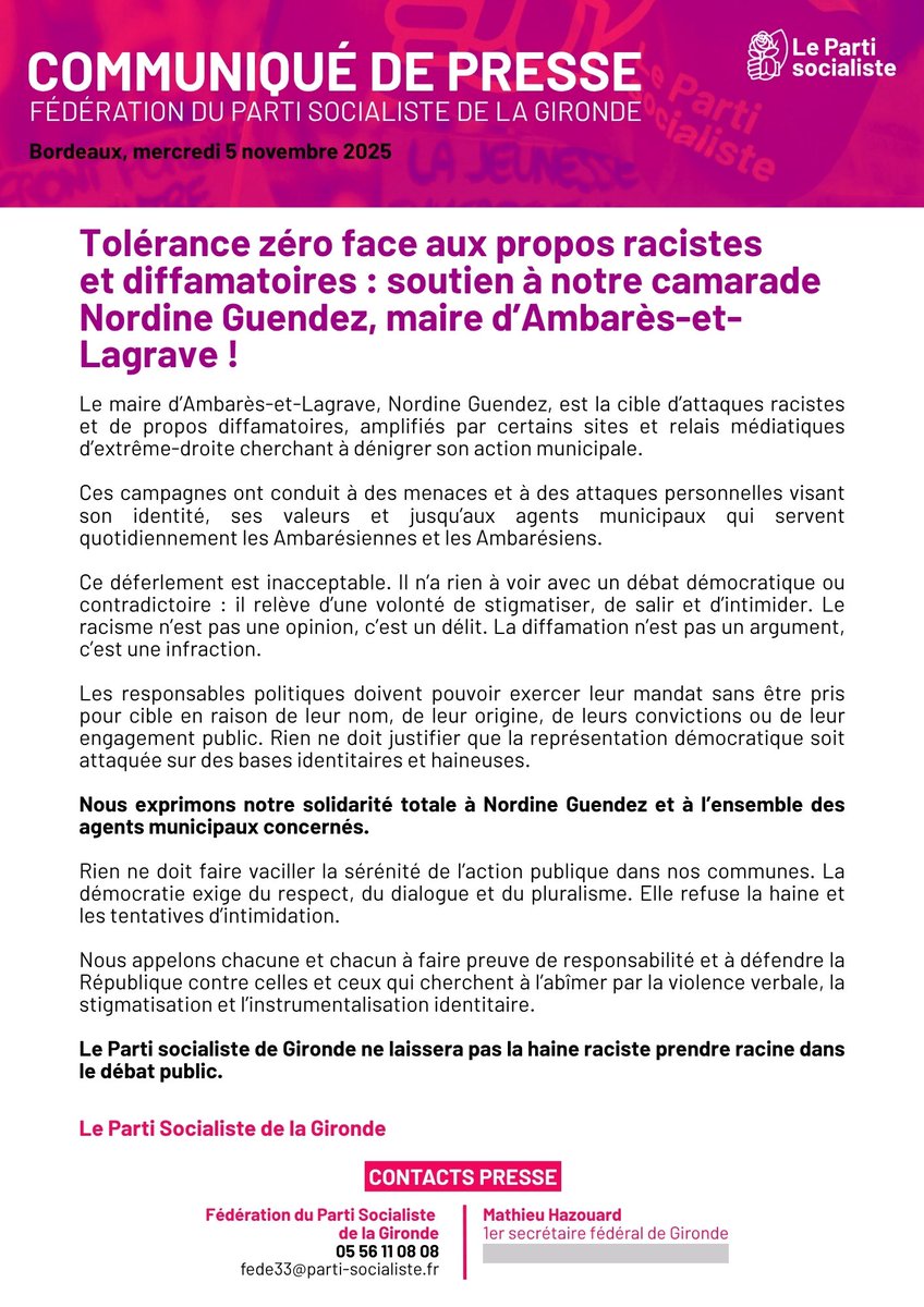 Aucune tolérance face aux attaques racistes et haineuses visant Nordine Raymond et Nordine Guendez.

Nous nous battrons toujours contre la haine !

Soutien total face aux attaques abjectes qu’ils subissent.