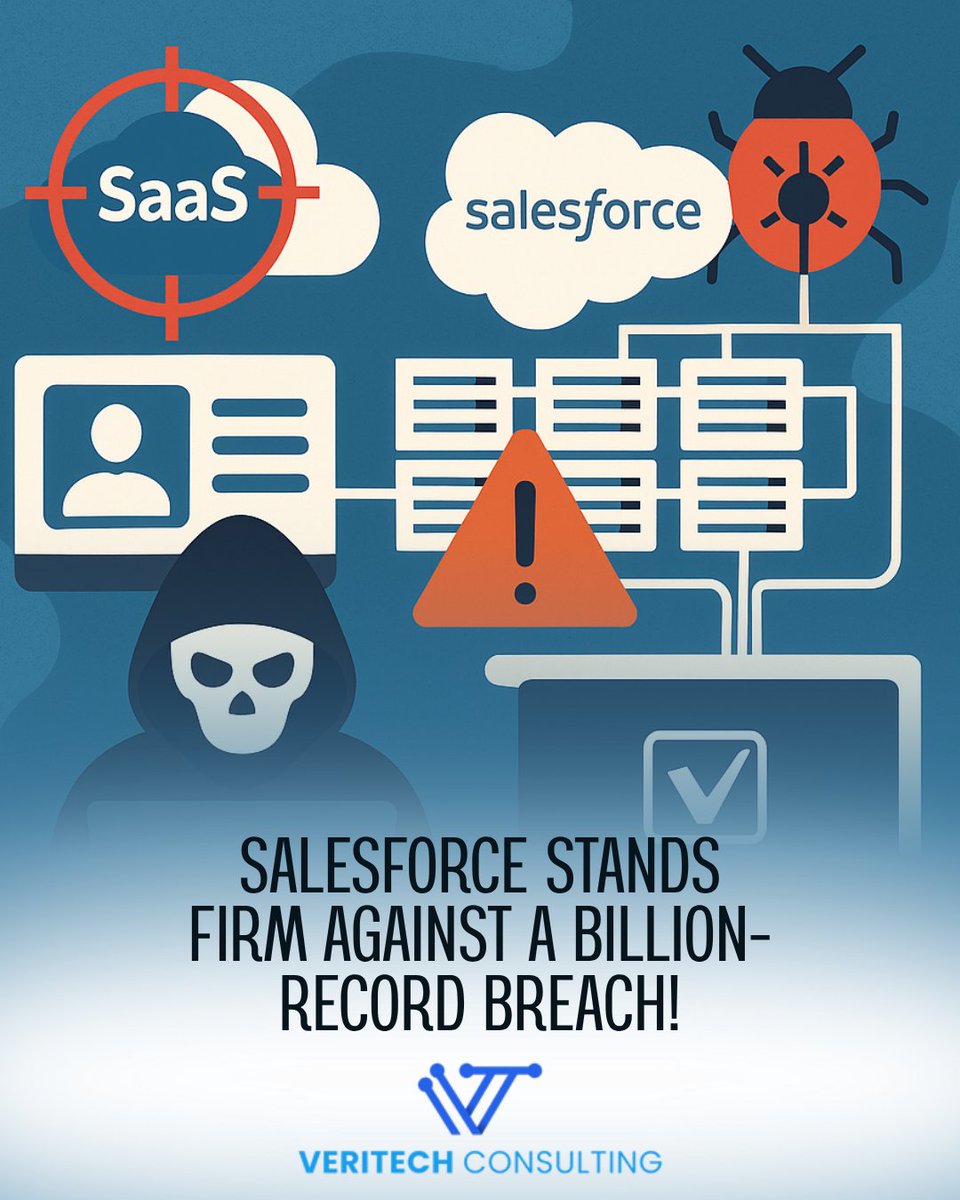 VeriTechConsult's tweet photo. When a top SaaS provider like Salesforce is targeted, it’s not “just another breach.”
It’s a stress test of the entire digital supply chain.
Your CRM isn’t just a tool—it’s a potential attack vector.
#DigitalRisk #CloudSecurity #CyberStrategy https://t.co/cUtVP1J5xY
