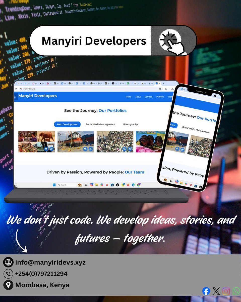 BayaMwaro1's tweet image. Building brands that stand out. 🌍
#BuiltWithManyiri #DigitalGrowth #CreativeNetwork
@manyiri.developers