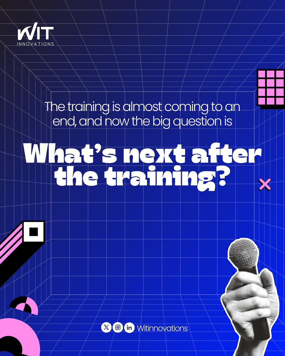 witinnovations's tweet photo. The training is almost coming to an end, and now the big question is 
What’s next after the training?

So tell us, what’s your next move after training? https://t.co/5IwSh5lSad