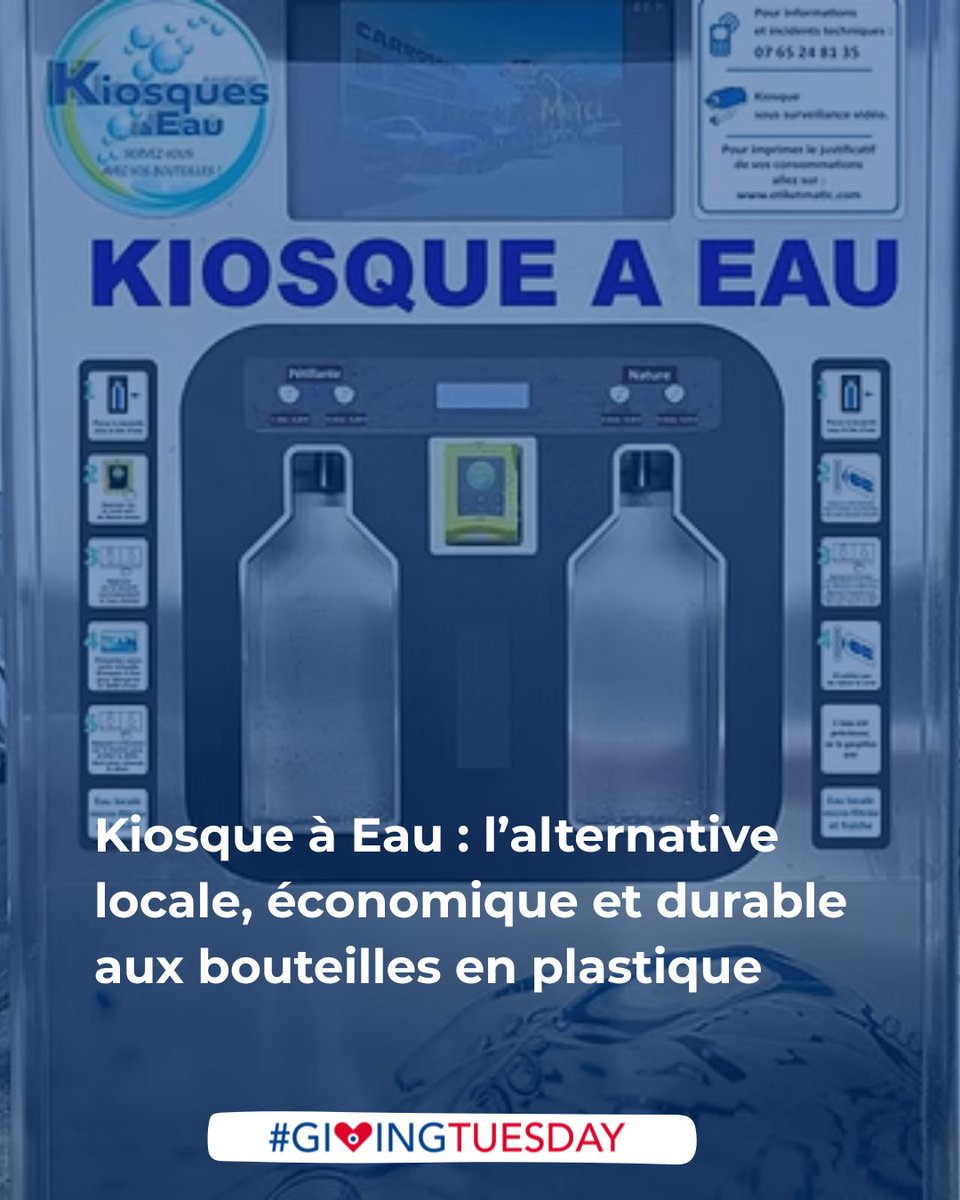 💧26,6M de bouteilles plastiques consommées/jour en France !

Kiosques à Eau propose une alternative locale &amp; économique : une eau filtrée ou pétillante à prix juste !

Soutenez leur campagne👇

helloasso.com/beta/associati…

#GivingTuesdayFR #GivingTuesdaypourlaPlanète #EauResponsable