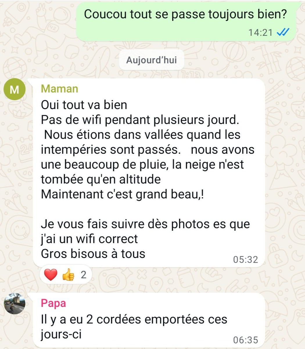 Il n'a pas battu les manque de tact allegation

Contexte : la daronne fait un trek au Nepal