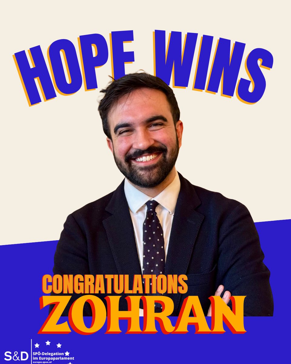 SPOE_EU's tweet image. Herzlichen Glückwunsch, Zohran Mamdani! 🗽
Er steht für leistbares Wohnen, faire Besteuerung, starke Rechte für Arbeiter:innen &amp;amp; Gesundheitsversprgung für alle.
Diese Kämpfe sind auch unsere 
✊🌍