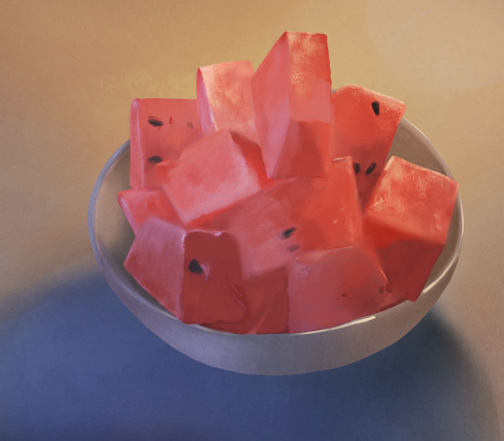 跟著長砂ヒロ老師畫的西瓜