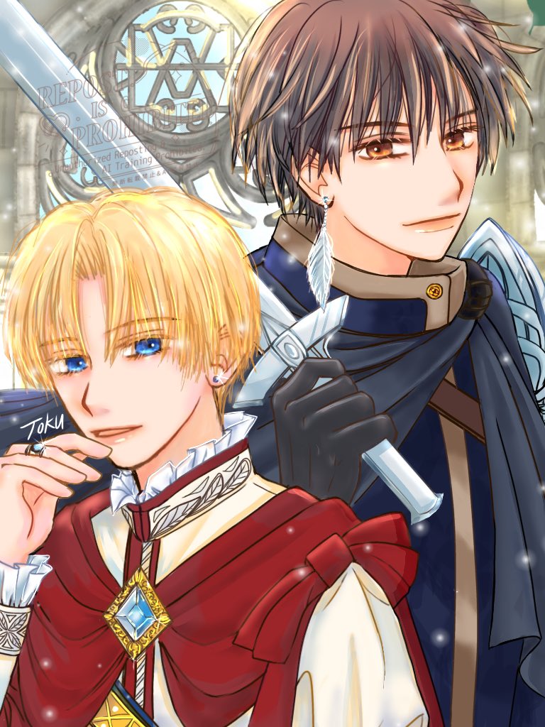 「王子さまは推しの勇者と
冒険がしたい。」

#illustration  
#創作男子イラスト

ライトノベルのキャラみたいな
王子と勇者を描きました（妄想）