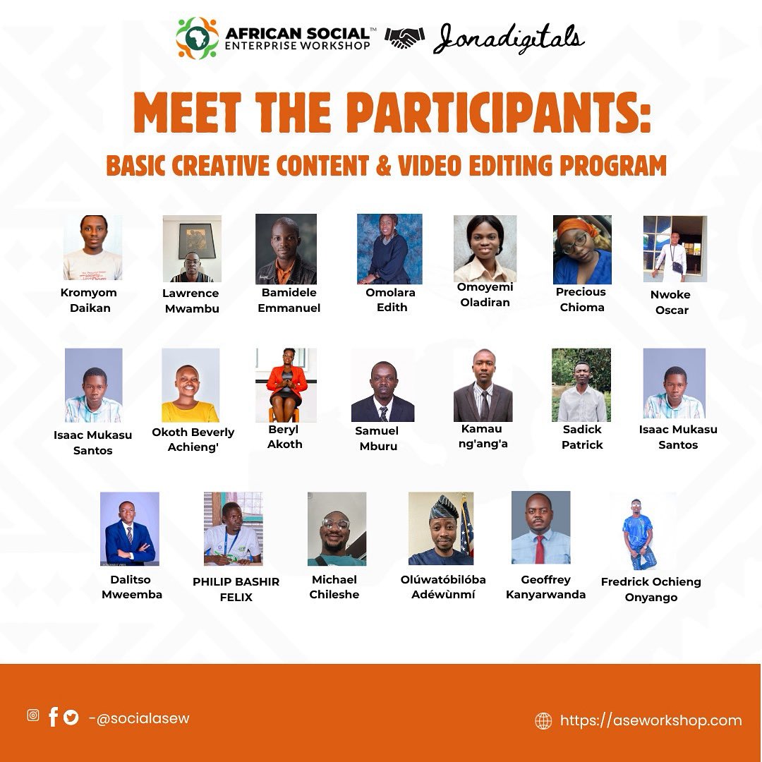 The Wait is Over — Meet the Participants! 🎉

Remember we told you we’d be unveiling the faces participating in the Basic Creative Content &amp; Video Editing Program? Well, the spotlight is officially ON!

Say hello to the talented creators selected from our ASEW community to join