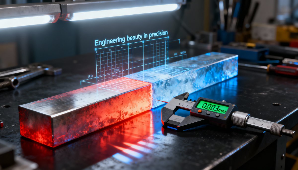 PRVEngineering's tweet photo. Did you know? A 1°C temperature shift can expand steel by 0.012mm per metre.
Sounds tiny, until you’re machining to microns.
Always respect the tolerances. 💪 📐
Share this with someone who still says “close enough.” 😉
#EngineeringFacts #ManufacturingMindset https://t.co/seG8pvLvam