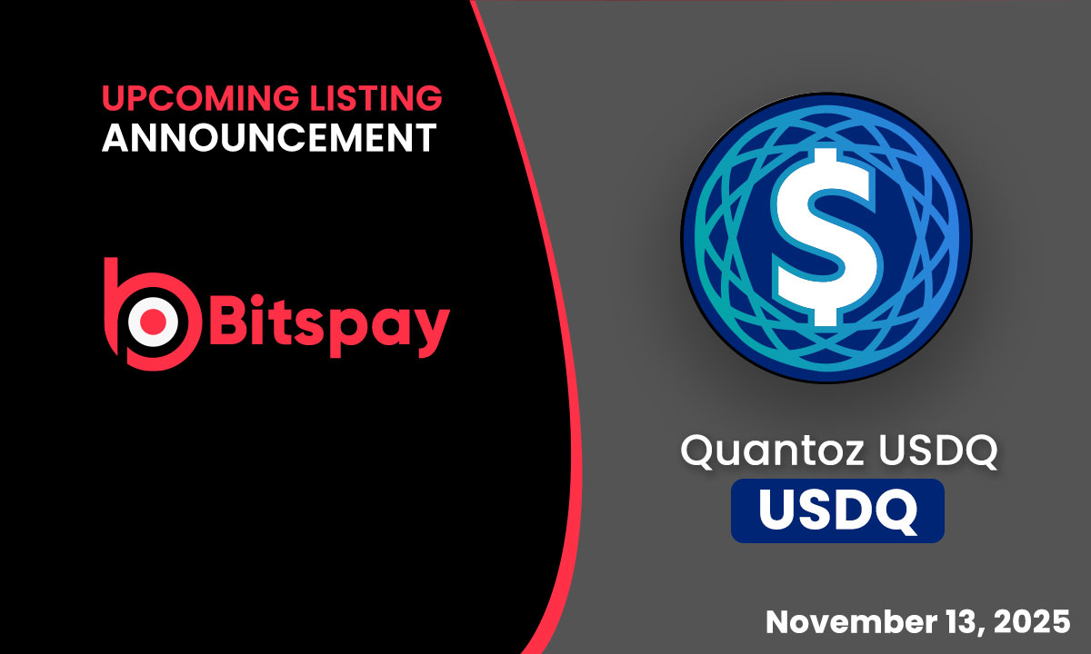 ✅ UPCOMING LISTING ON BITSPAY: Quantoz USDQ (USDQ)

🚀 Quantoz USDQ is Listing on Bitspay!
📅 Listing Date: November 13, 2025
🕙 Trading goes live after 10:00 AM UTC