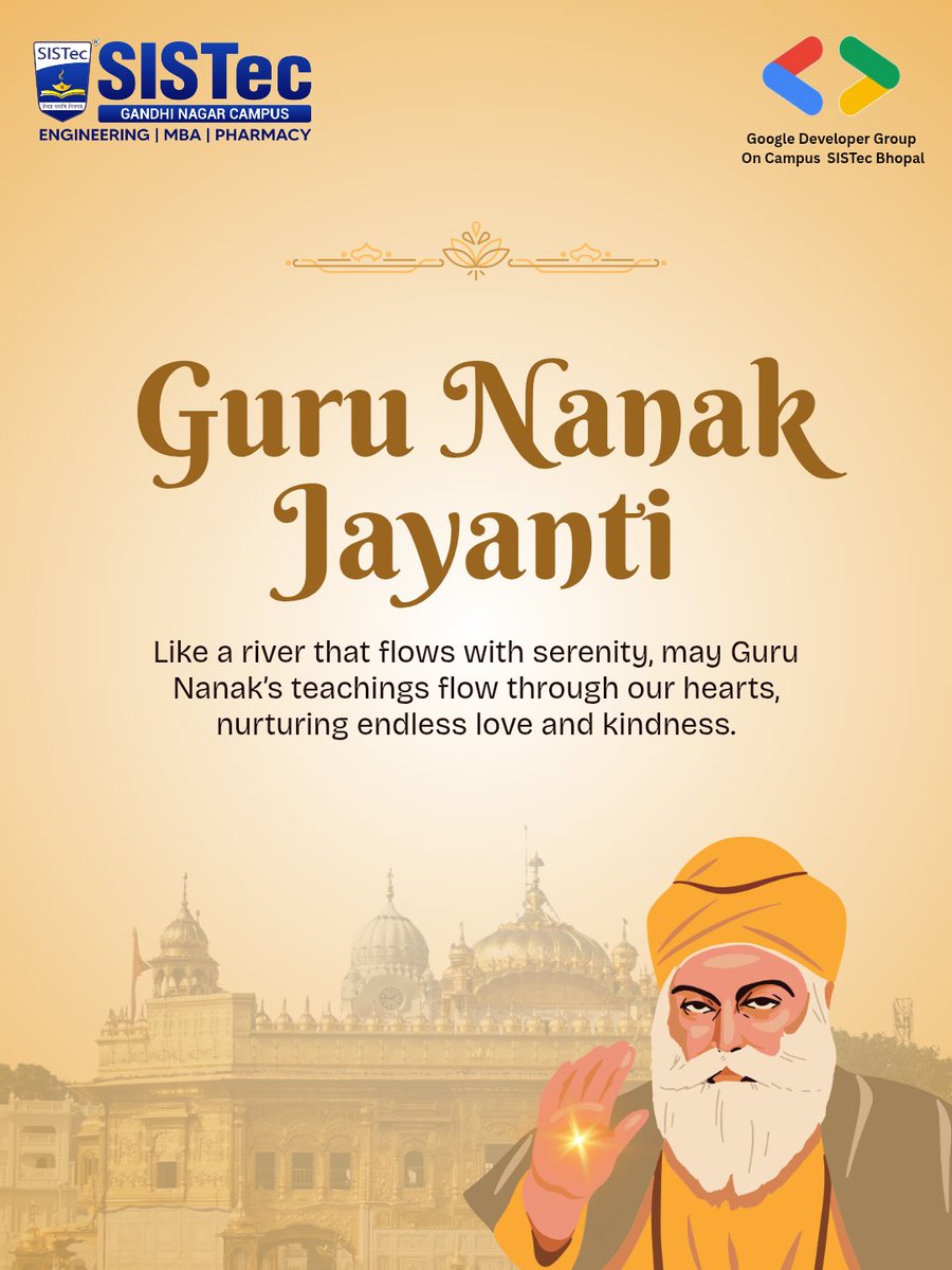 gdsc_sistec's tweet image. Spreading light, love, and wisdom on this holy day💫🌸

Happy Guru Nanak Jayanti from GDG SISTec!🙏🏻

 #GDGonCampusIndia
#GuruNanakJayanti #GDGSISTec
