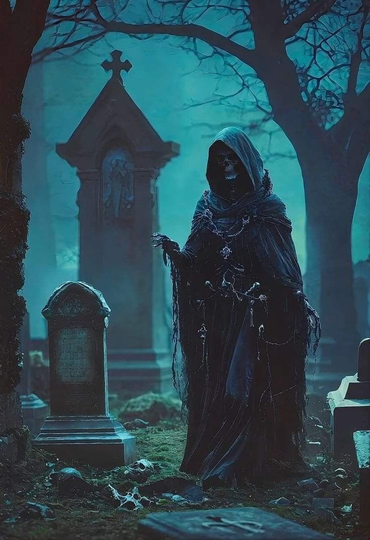 "They lie, departed evermore
The soldiers, scholars, thieves and whores
Among these cemetery graves
Ripe food for worms, till bones remain.
So make life count, it is advised.
Not one of us gets out alive."
~ Delarosa Laskovna

 #LegendaryWednesday #Death #Grief