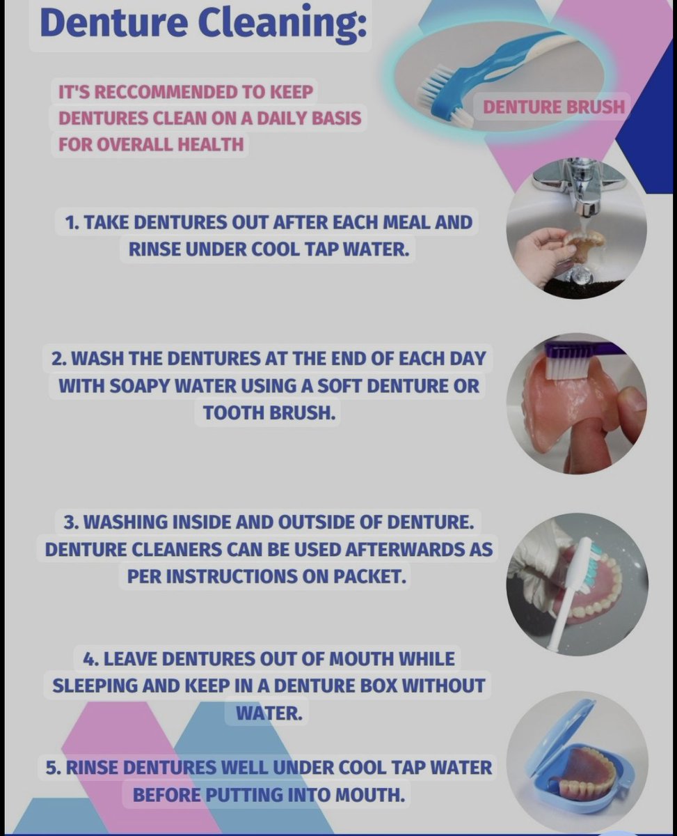 🪥🦷Clean your dentures properly !  Maintaining clean dentures promote oral health and prolongs their lifespan😁Remove your Dentures, clean them manually , clean your gums, rinse your mouth and soak your dentures. Book your next dental appointment on 0772556919 / 0792333326