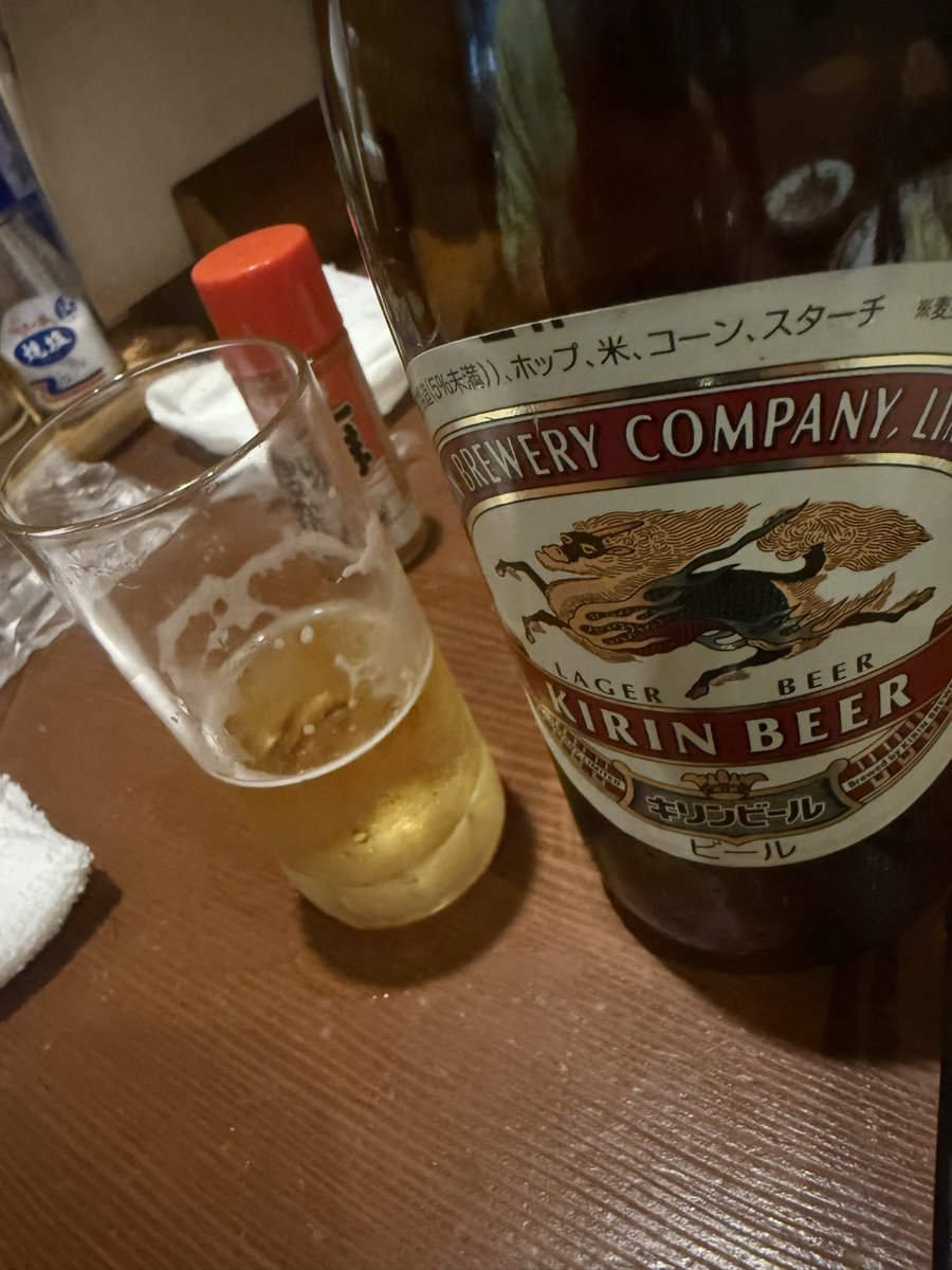 トラブル続きの仕事だからリセットしたくて平日から飲んでます。私、おじさんだから麒麟派なんです🦒
