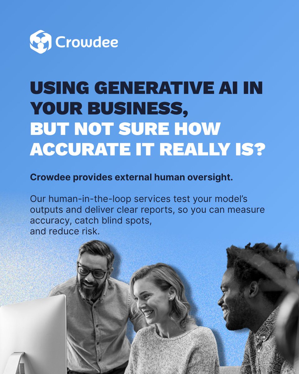 CrowdeeDataLab's tweet image. Your AI model needs an external audit layer.  Why internal QA isn&apos;t enough for validation.  #aidaudit #mlops