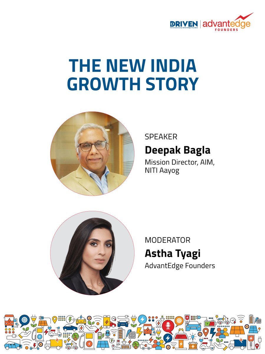 advantEdge_vc's tweet image. From policy corridors to startup boardrooms, India’s growth engine is being powered by innovation and purpose.

At Driven: AdvantEdge Founders Annual Summit, Mr @DeepakBagla_  shares his perspective on how a new generation of entrepreneurs are shaping the story of a New India.