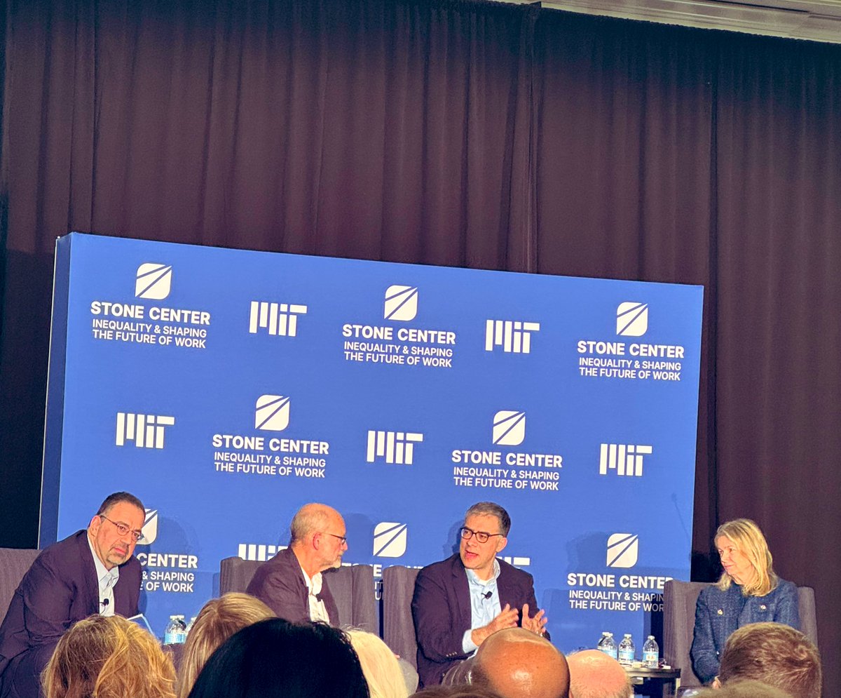 I attended the launch of the Stone Center at MIT, on inequality and future of work.
Wonderful discussions but much work to be done, and a deeper reckoning on the impact potential of such work. Def helps that the founders are Nobel laureates. <a href="/DAcemogluMIT/">Daron Acemoglu</a> <a href="/simonjohnso/">simon johnson</a>