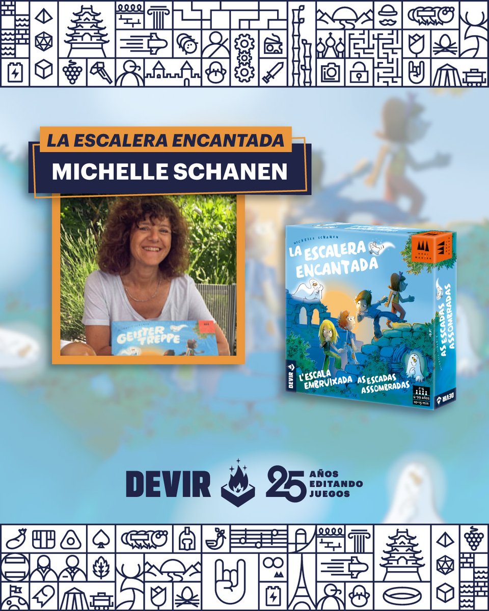 DevirIberia's tweet photo. ¡Cerramos nuestra presentación de autores y autoras invitados al @festivalDAU con un broche de oro!🎉

Con motivo del 25º aniversario de Devir Iberia, seguimos celebrando nuestra historia junto a algunos de los grandes nombres del mundo de los juegos de mesa.✨

Hoy os presentamos a Roberto di Meglio y Francesco Nepitello, Antonio Catalán, Michelle Schanen, Friedemann Friese, Oriol Comas, Bernd Brunhofer y Ted Raicer. 💪

🧠 Creadores que han dejado huella en la historia lúdica y que estarán con nosotros en el Devir Fest y durante todo el Festival DAU 2025.

🤩 ¡Una alineación legendaria para celebrar 25 años de pasión por los juegos!

1/2