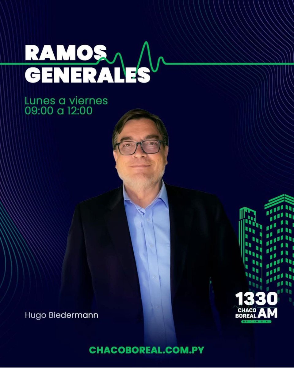 🎙️Ya estamos al aire en #RamosGenerales 

🔴 En vivo: chacoboreal.com.py 

📻Escuchanos en desdeparaguay.com/1330 

📱 WhatsApp: wa.me/+595974121330 | #1330AM