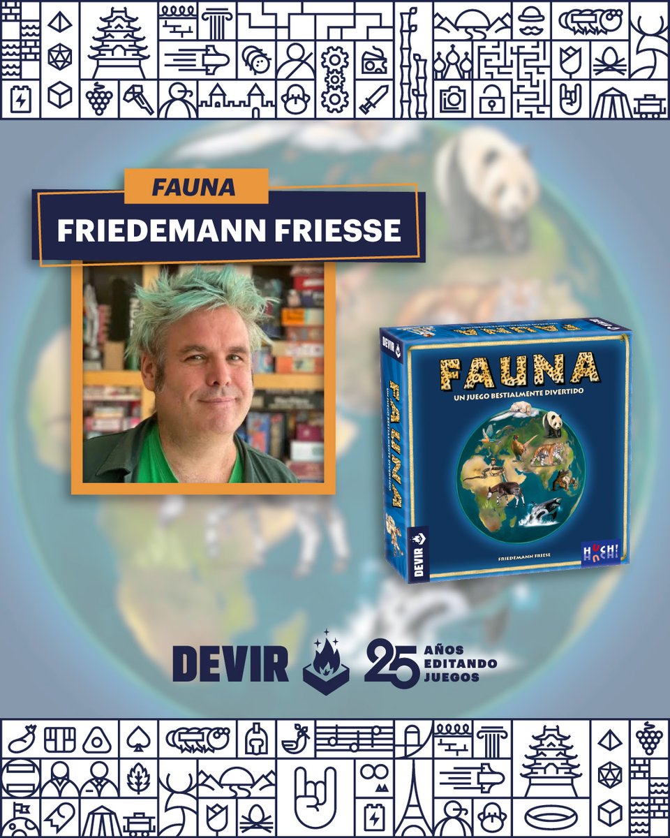 DevirIberia's tweet photo. ¡Cerramos nuestra presentación de autores y autoras invitados al @festivalDAU con un broche de oro!🎉

Con motivo del 25º aniversario de Devir Iberia, seguimos celebrando nuestra historia junto a algunos de los grandes nombres del mundo de los juegos de mesa.✨

Hoy os presentamos a Roberto di Meglio y Francesco Nepitello, Antonio Catalán, Michelle Schanen, Friedemann Friese, Oriol Comas, Bernd Brunhofer y Ted Raicer. 💪

🧠 Creadores que han dejado huella en la historia lúdica y que estarán con nosotros en el Devir Fest y durante todo el Festival DAU 2025.

🤩 ¡Una alineación legendaria para celebrar 25 años de pasión por los juegos!

1/2
