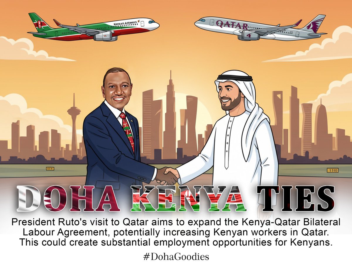 bungomaduke's tweet photo. KPLC aside. President William Ruto’s visit to Qatar aims to advance the Doha Kenya Ties by fostering collaboration in fintech innovation. #DohaGoodies
Kenya stands to gain significantly as modern financial solutions are developed, improving access to finance for businesses and citizens alike.