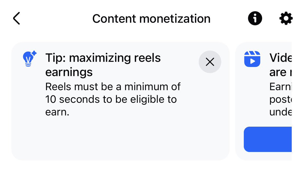 Oh this is new. I’ve always had 8 second Facebook reels monetized.