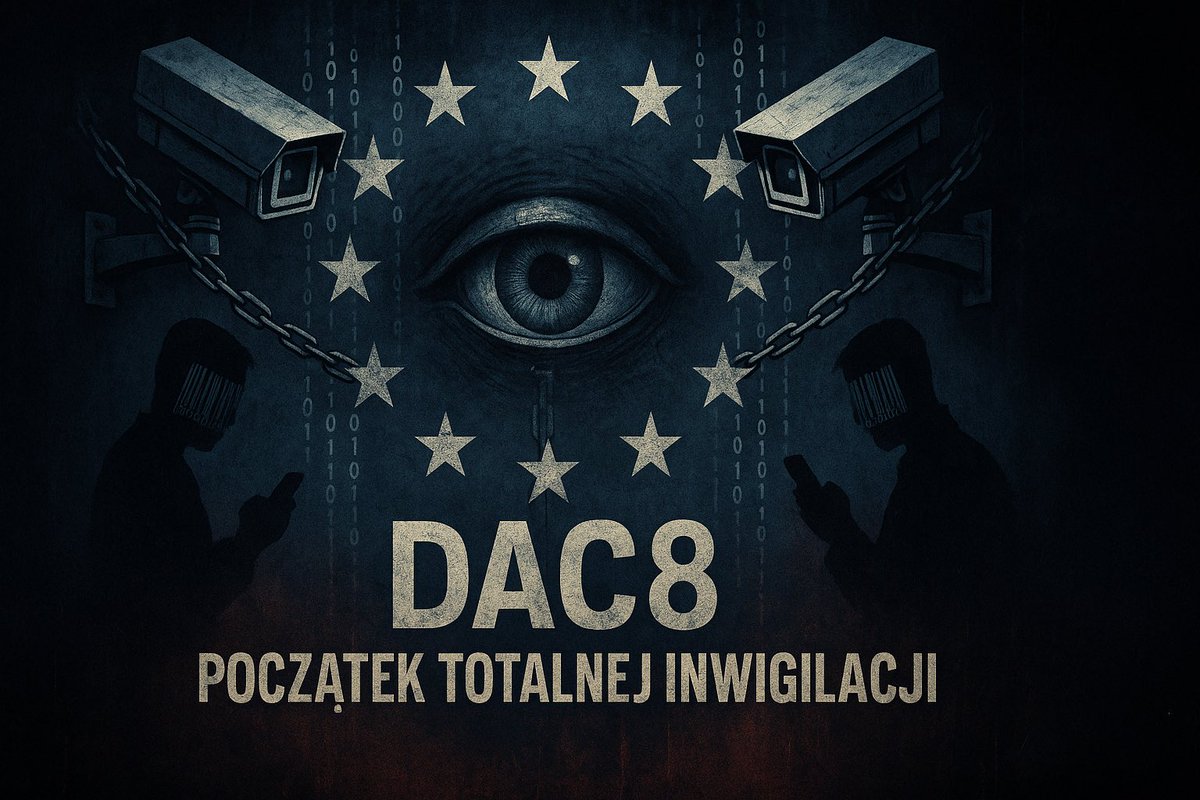 Uwaga ‼️ Nadchodzi nowe nowe narzędzie kontroli od 1 stycznia 2026 roku‼️
DAC8 to obecnie najważniejsze narzędziaeUnii Europejskiej do globalnej kontroli finansów obywateli i firm.
Zrozumienie, jak to działa , pozwala zobaczyć, jak głęboko Unia wchodzi w prywatność finansową