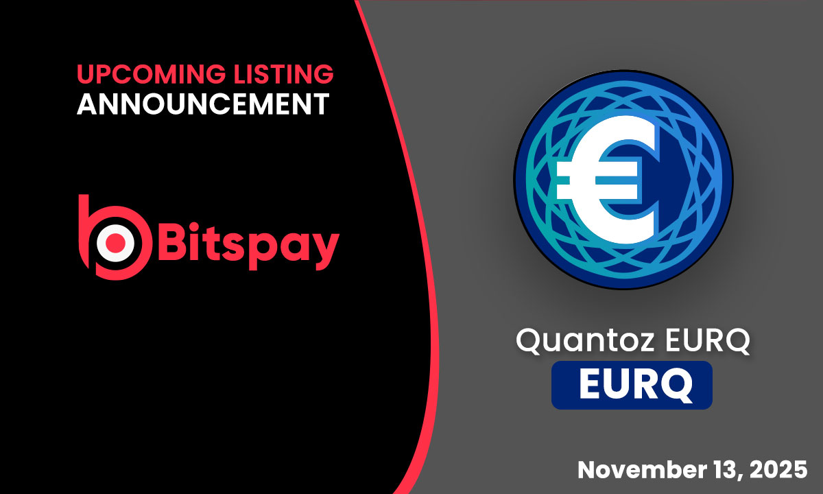 ✅ UPCOMING LISTING ON BITSPAY: Quantoz EURQ (EURQ)

🚀 Quantoz EURQ is Coming to Bitspay!
📅 Listing Date: November 13, 2025
🕙 Trading goes live after 10:00 AM UTC

EURQ, the Euro-backed stablecoin by Quantoz, is set to launch on Bitspay Exchange! 🎉