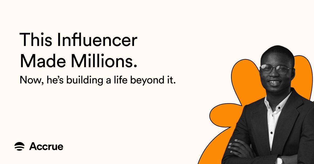useaccrue's tweet photo. @ToyosiGodwin has been here and conquered, becoming one of the resonant influencers. 

In this Money Moves, he tells the stories of the many hats he has worn, becoming an influencer, and now building a career outside of the buzz. 

There's a thing or two to learn from him. Read here: 
https://t.co/nH4lQ29VGl