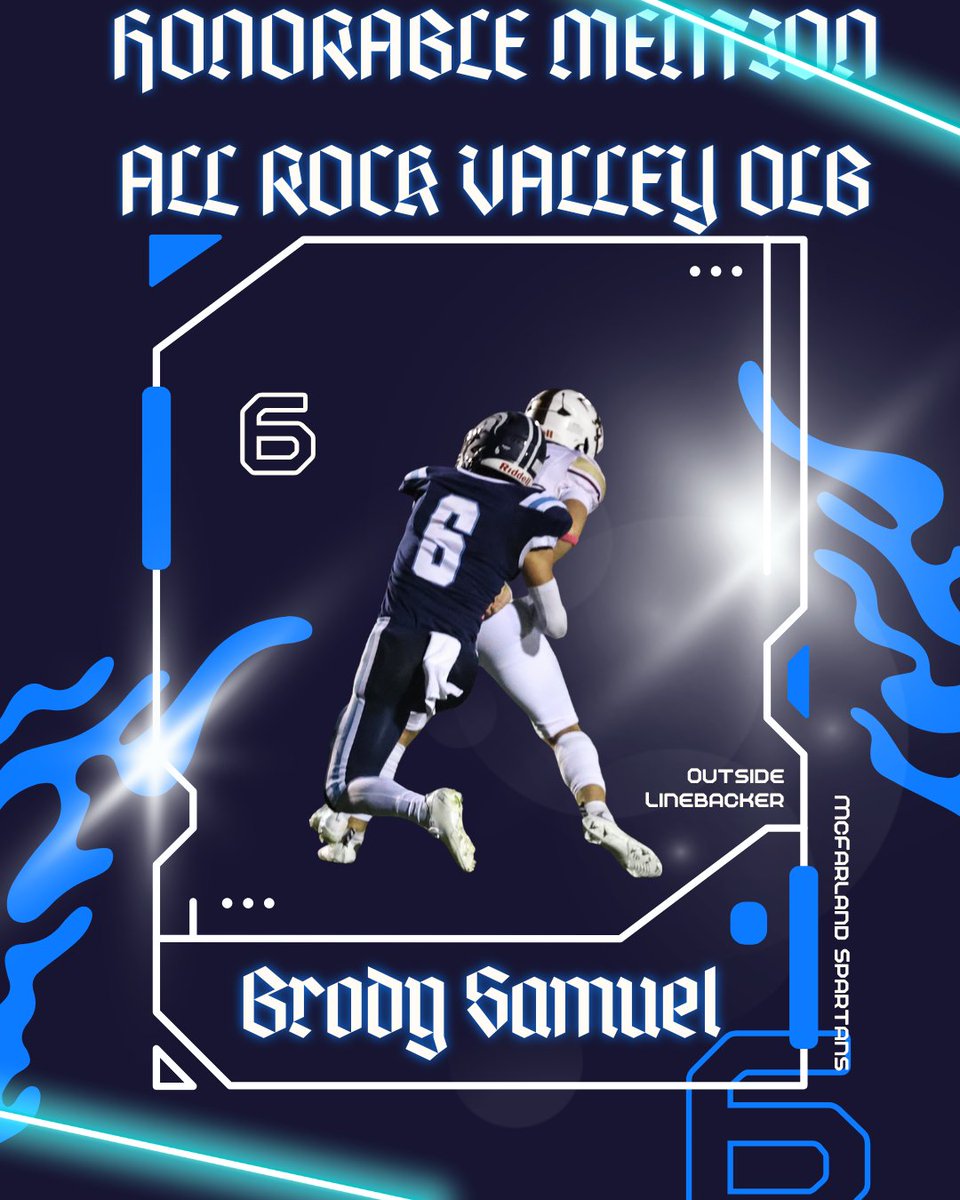 Brody Samuel Honorable Mention All Rock Valley Conference Outside Linebacker