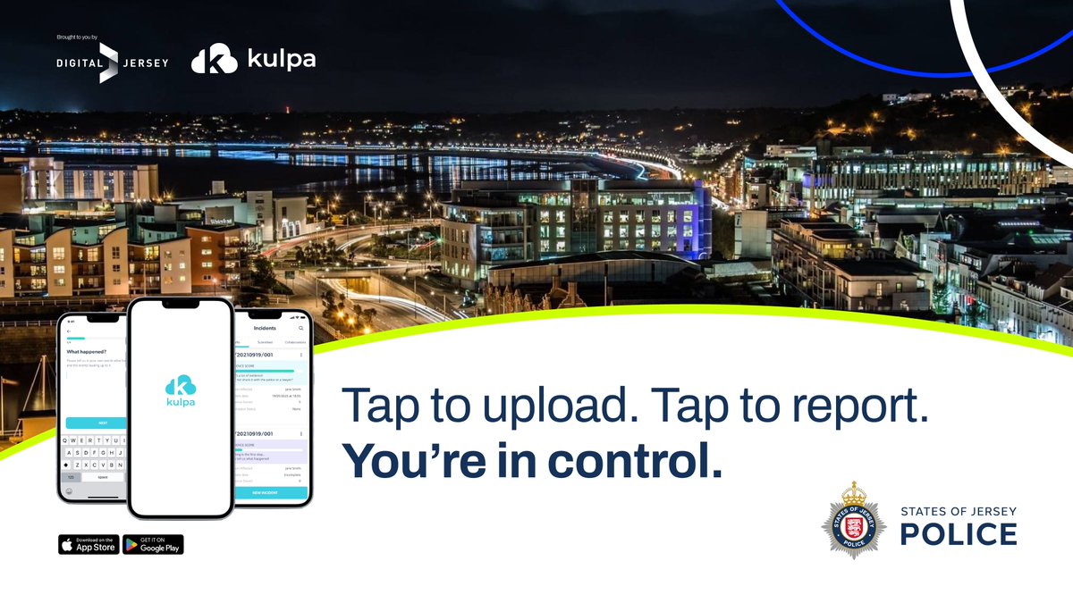 DigitalJersey's tweet image. Over 500 pieces of digital evidence have already been securely shared with @JerseyPolice via the new app developed by @kulpacloud and supported by Digital Jersey.

The 12-month trial, launched in September, is already showing strong progress! Read more: eu1.hubs.ly/H0pnz8P0