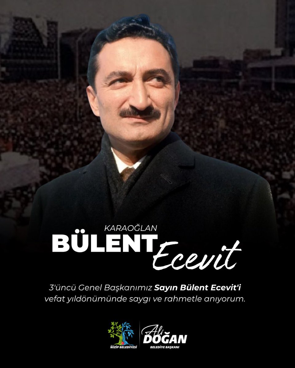 Türk siyasetinin "Karaoğlan"ı, eski Başbakanımız, 3’üncü genel başkanımız Sayın Bülent Ecevit'i vefatının yıl dönümünde saygı, sevgi ve rahmetle anıyorum.