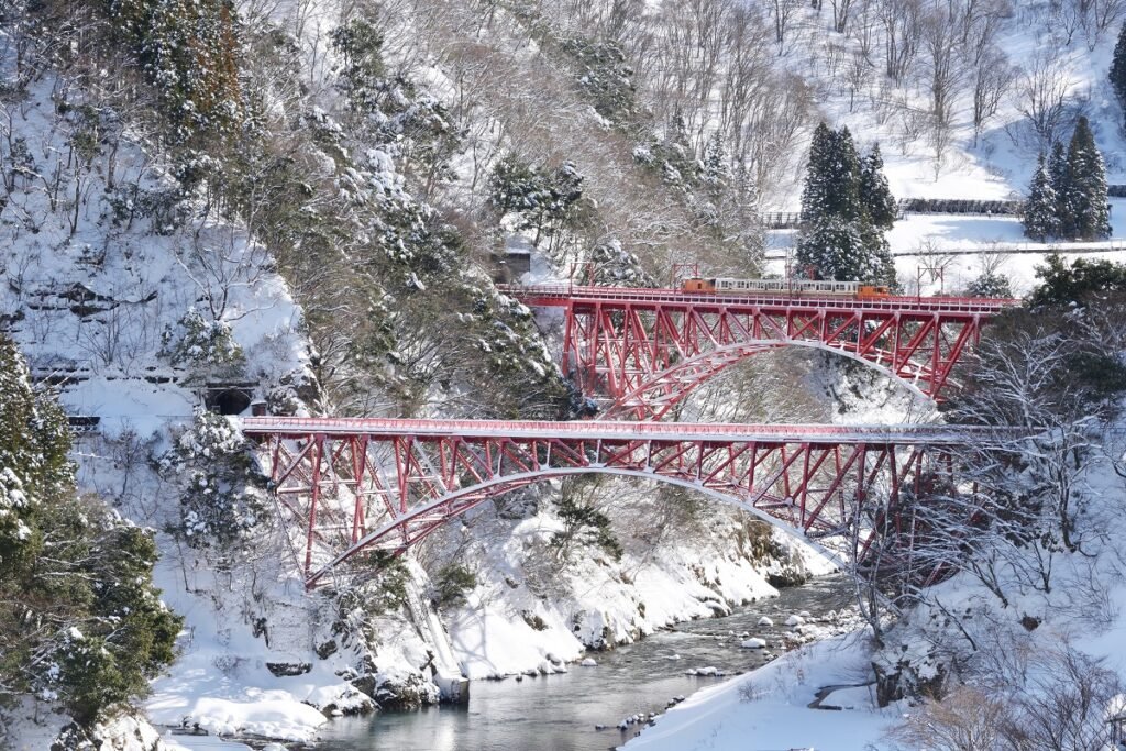 news_trains's tweet image. 【#黒部峡谷鉄道】白銀の景色の中の新山彦橋をトロッコ電車で渡る 「#冬の黒部峡谷プレミアムツアー」を予約受付中 news-trains.com/?p=34191

#黒部峡谷トロッコ電車 #黒部峡谷 #黒部・宇奈月温泉 #富山 #富山県 #鉄道 #鉄道ニュース #NewsTRAINS