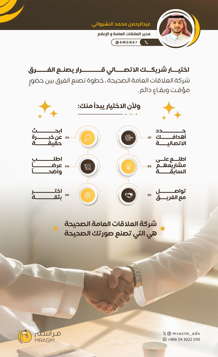 amgn67's tweet photo. كيف تختار شريكك الاتصالي ؟ 

#العلاقات_العامة #الاتصال_المؤسسي https://t.co/tYJbCTMCXd
