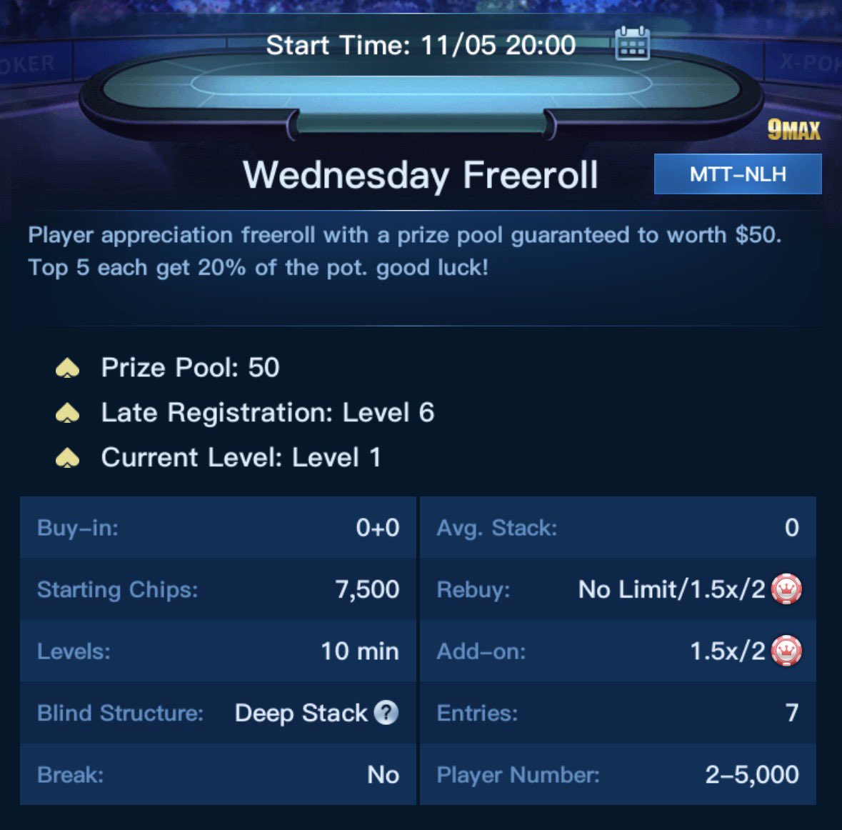 shortstackPC's tweet image. Freeroll tonight at 8pm central. Good luck everyone!
