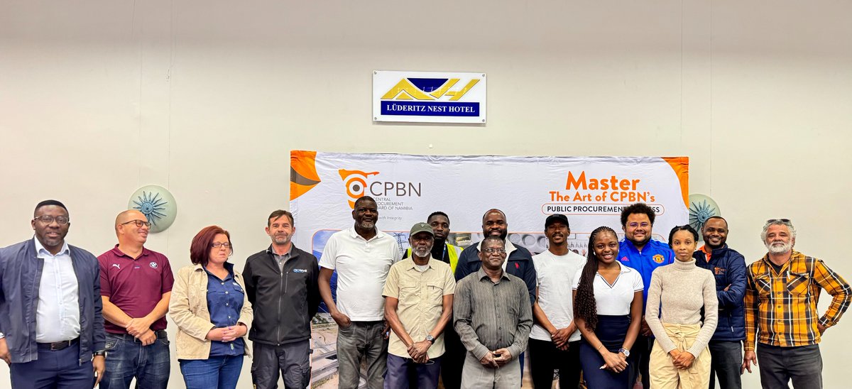 CPBNamibia's tweet image. CPBN Lüderitz Meeting Concludes Successfully.

CPBN engaged local contractors and stakeholders in Lüderitz, sharing key insights on new pre-qualification requirements for construction bids. Participants welcomed the informative and interactive session.

#CPBN #PreQualification