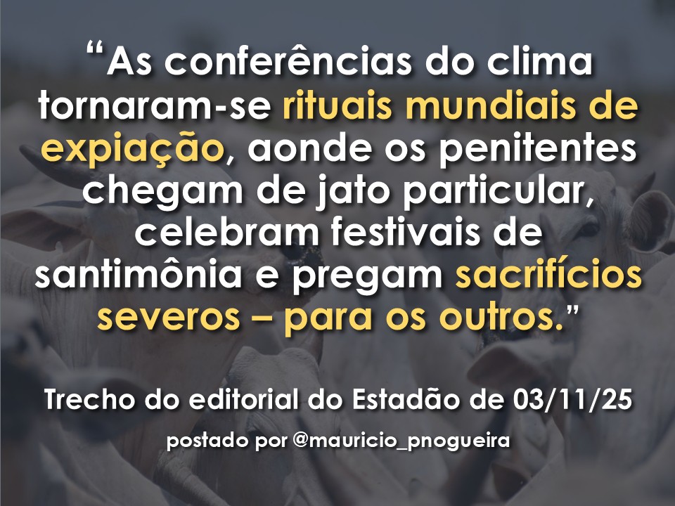 "O ambientalismo responsável mede custos e benefícios, não intenções."

Sempre...discursos desacompanhados de ações, e resultados, nunca farão a diferença.

São meros exercícios de retórica sem efeito prático algum.