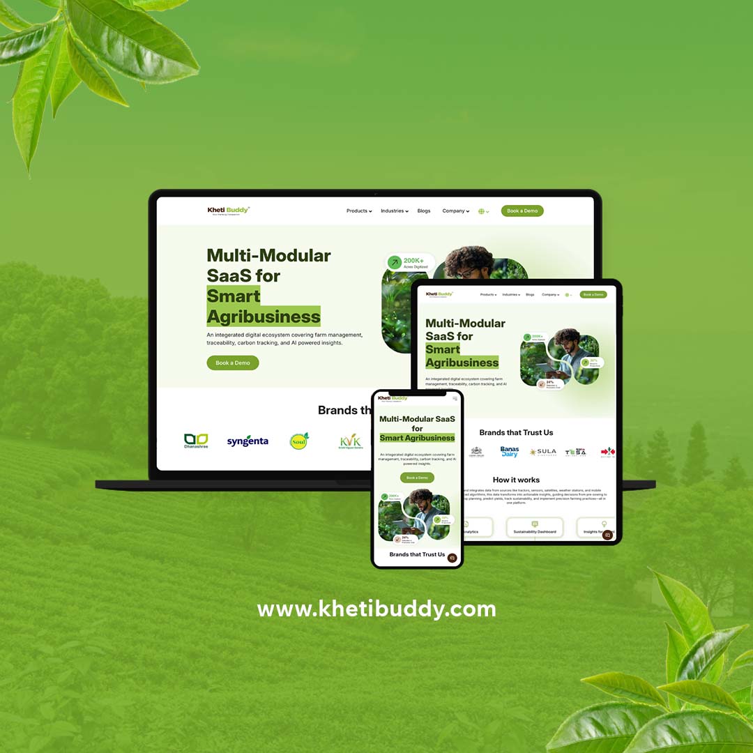 wpoets's tweet image. We built a mobile-friendly AgriTech website that connects farmers &amp;amp; agribusinesses through AI-driven insights, precision tools &amp;amp; real-time data. 🌱
Delivered: Design | Development | DevOps
#KhetiBuddy #CaseStudy #AgriTech #WordPress #DigitalFarming #WPoets