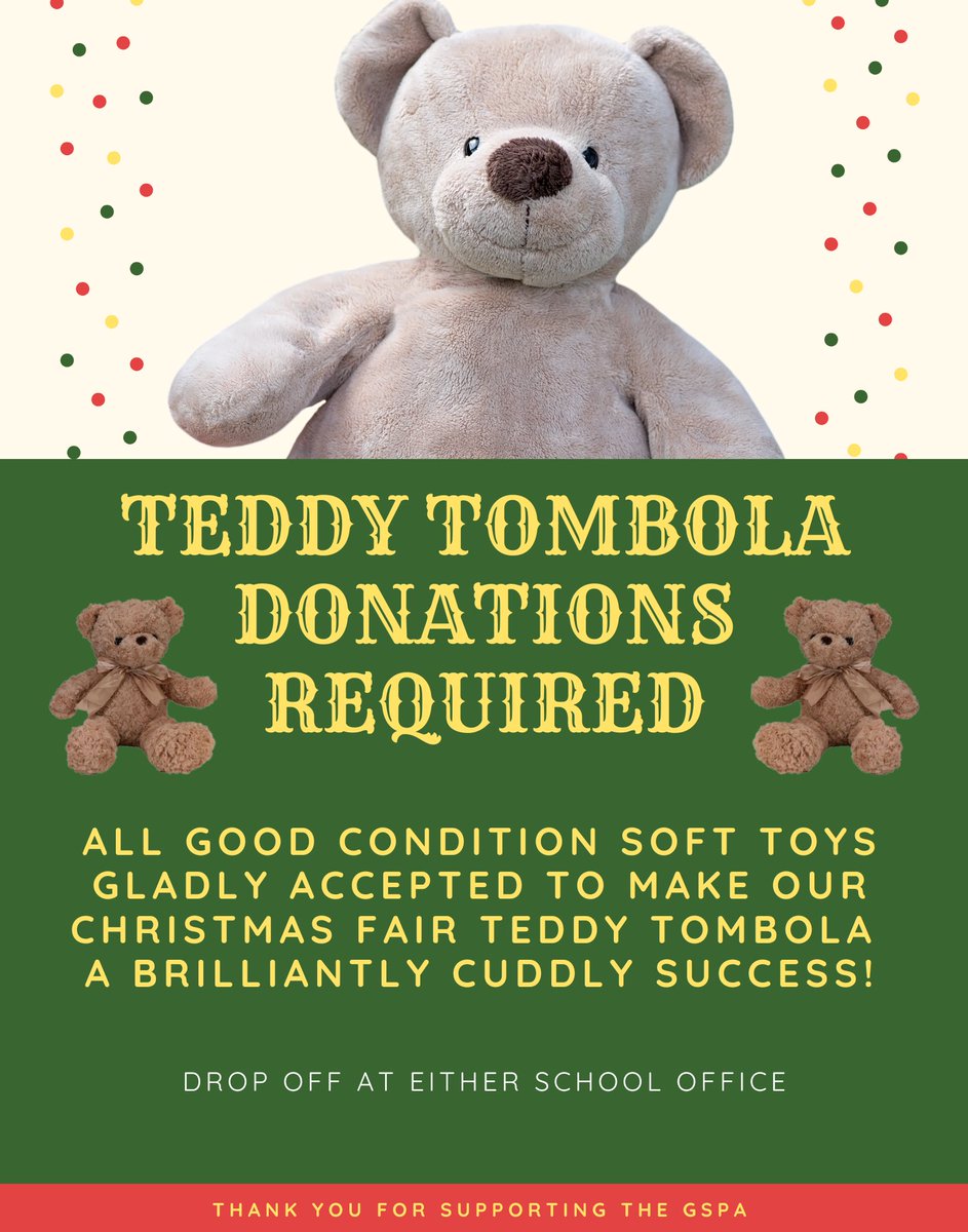 It’s that time of year again where we ask for your pre-loved plushies for our teddy tombola! 🧸