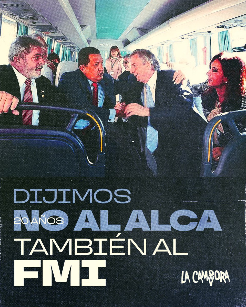 #NoAlALCA | 20 años.

El 5 de noviembre de 2005 los gobiernos de América Latina le pusieron un límite a las pretensiones de los Estados Unidos sobre la región. En la IV Cumbre de las Américas en la ciudad de Mar del Plata, Néstor Kirchner, Hugo Chávez y Lula da Silva lideraron