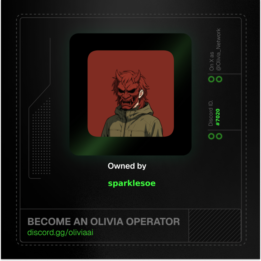 sparklesoe's tweet photo. I am now verified early to the global AI infrastructure layer.

Just claimed my Olivia Module.

It serves as proof that I build where agents scale and earn.

The future runs here w/ @Olivia_Network 

https://t.co/zw6q3CnZQm https://t.co/nvNGh3n6pn