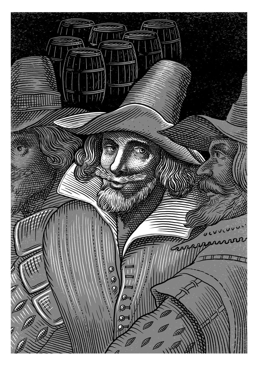 #OnThisDay in 1605, Guy Fawkes attempted to blow up Parliament and assassinate James I of England 🧨 
After being caught in the act, Fawkes was imprisoned and interrogated at the Tower of London 🏰 
But who was the real Guy Fawkes, the man behind the mask? 🤔 

🧵 (1/5)