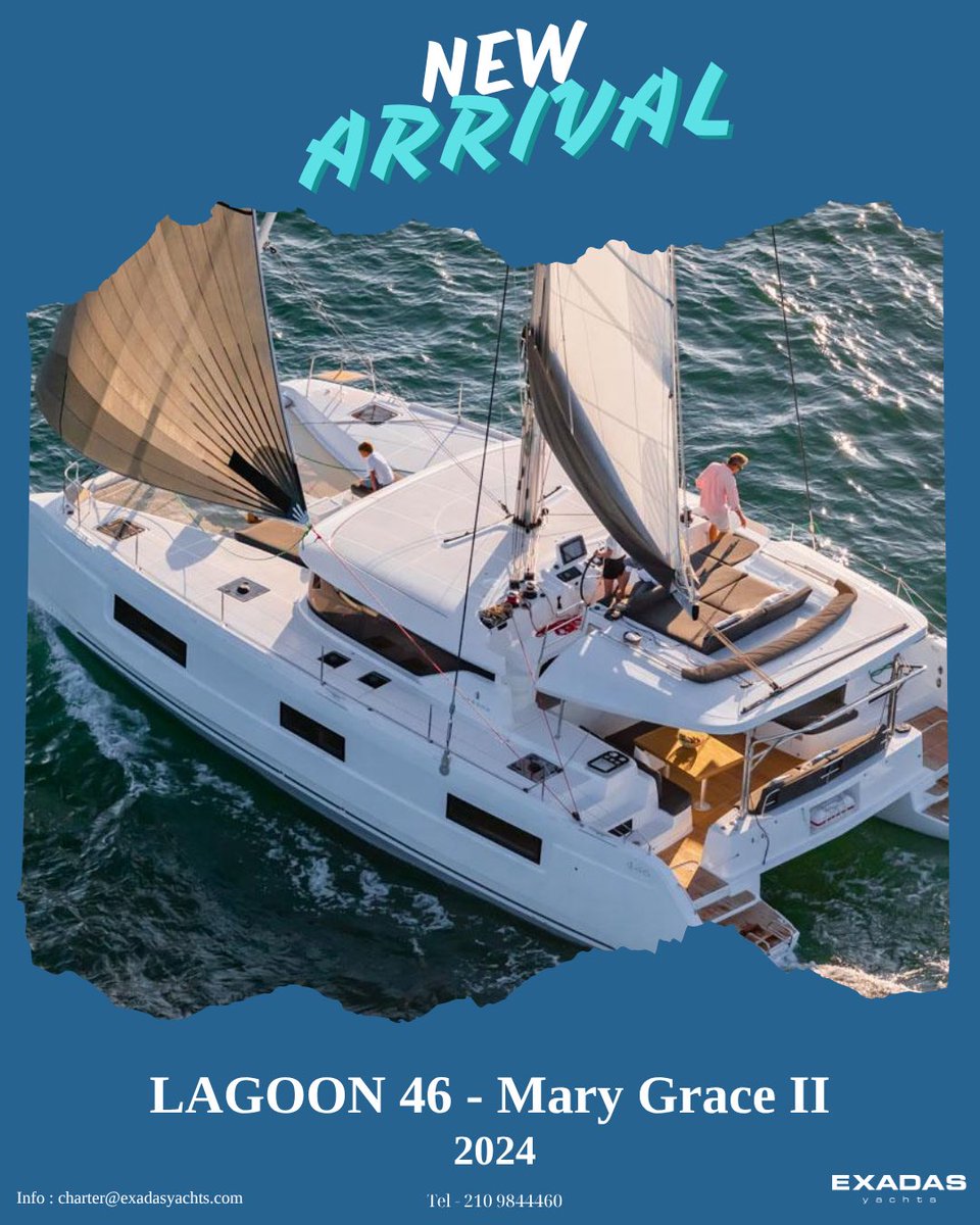 ExadasYachtsGre's tweet photo. Mary Grace II ⛵

New Arrival on our fleet ! 

Contact us for availability:
📩charter@exadasyachts.com
📞 +30 210 9844460 https://t.co/Uvg7TWLBWL