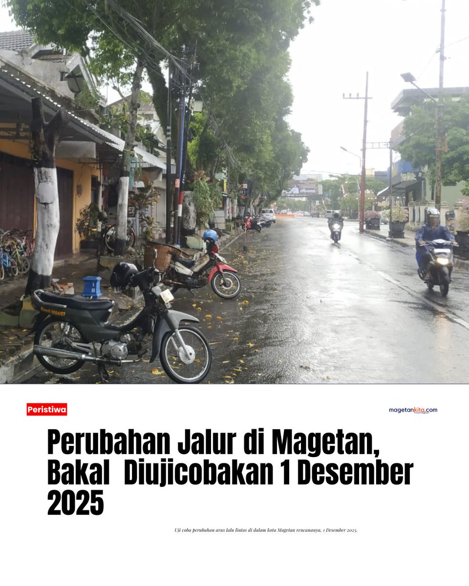 Perubahan Jalur Dalam Kota Magetan Bakal Diujicobakan 1 Desember 2025 

magetankita.com/perubahan-jalu… via <a href="/MagetanKita/">magetankitacom</a>.com