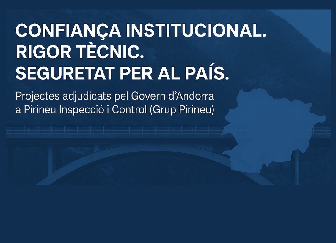El Govern d’Andorra torna a confiar en Pirineu Inspecció i Control per garantir la qualitat i seguretat de noves infraestructures al país.

Cada projecte és una mostra del nostre compromís amb la seguretat, la fiabilitat i el rigor tècnic que caracteritza el Grup Pirineu.